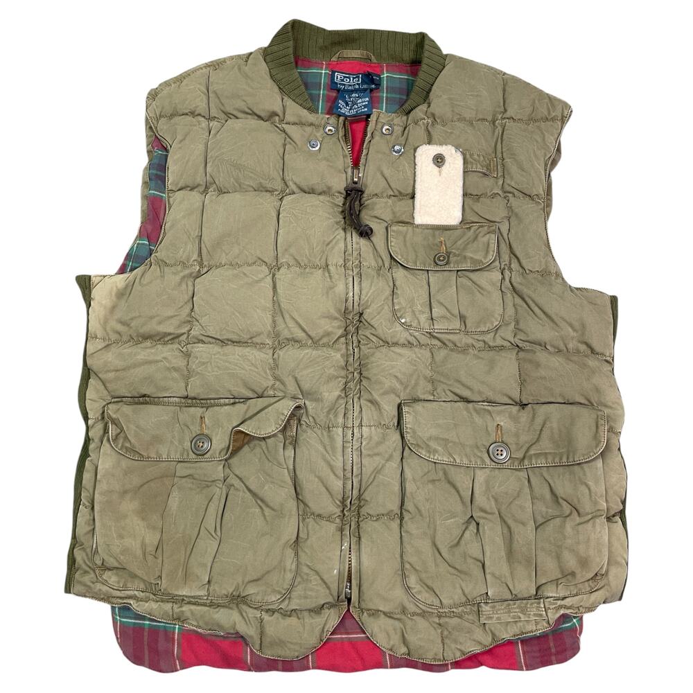 Vintage 90s Polo by Ralph Lauren Flannel & Down Tactical Puffer Vest